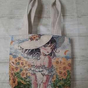 Floral Canvas Tote Bag